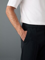 Azul marinho - Smart Elasticated Waistband Trousers With Wool Content - Imagem 3 de 9