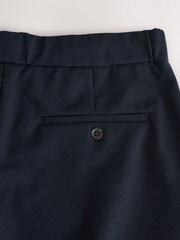 Azul marinho - Smart Elasticated Waistband Trousers With Wool Content - Imagem 8 de 9