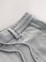 Light Grey Slim Fit Smart Stretch Trousers With Internal Drawcord - Image 4 of 5