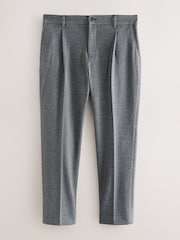Blue Slim Fit Smart Elasticated Back Textured Trousers with Stretch - Image 1 of 5
