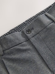 Blue Slim Fit Smart Elasticated Back Textured Trousers with Stretch - Image 4 of 5