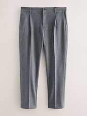 Blue Slim Fit Smart Elasticated Back Textured Trousers with Stretch - Image 6 of 8
