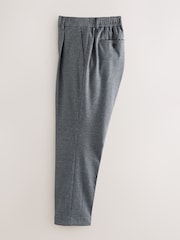 Blue Slim Fit Smart Elasticated Back Textured Trousers with Stretch - Image 7 of 8