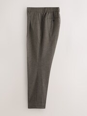 Brown Slim Fit Smart Elasticated Back Textured Trousers with Stretch - Image 2 of 5