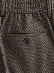 Brown Slim Fit Smart Elasticated Back Textured Trousers with Stretch - Image 5 of 5