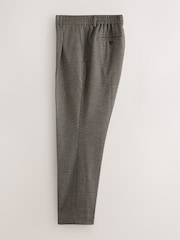 Brown Slim Fit Smart Elasticated Back Textured Trousers with Stretch - Image 7 of 10