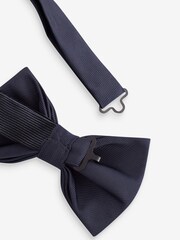 Navy Blue Twill Bow Tie - Image 4 of 6