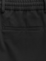 Black Slim Fit Smart Stretch Trousers With Internal Drawcord - Image 10 of 11