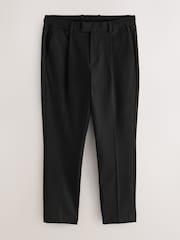 Black Slim Fit Smart Stretch Trousers With Internal Drawcord - Image 6 of 11