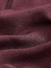 Burgundy Red Regular Fit Smart Wool Blend Trousers With Linen and Functional Side Adjusters - Image 10 of 14