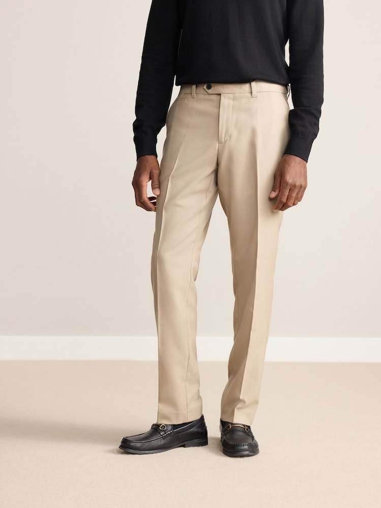 Neutral Slim Fit Signature 100% Wool Trousers With Motion Flex Waistband - Image 1 of 10 Neutral Slim Fit Signature 100% Wool Trousers With Motion Flex Waistband - Image 1 of 10