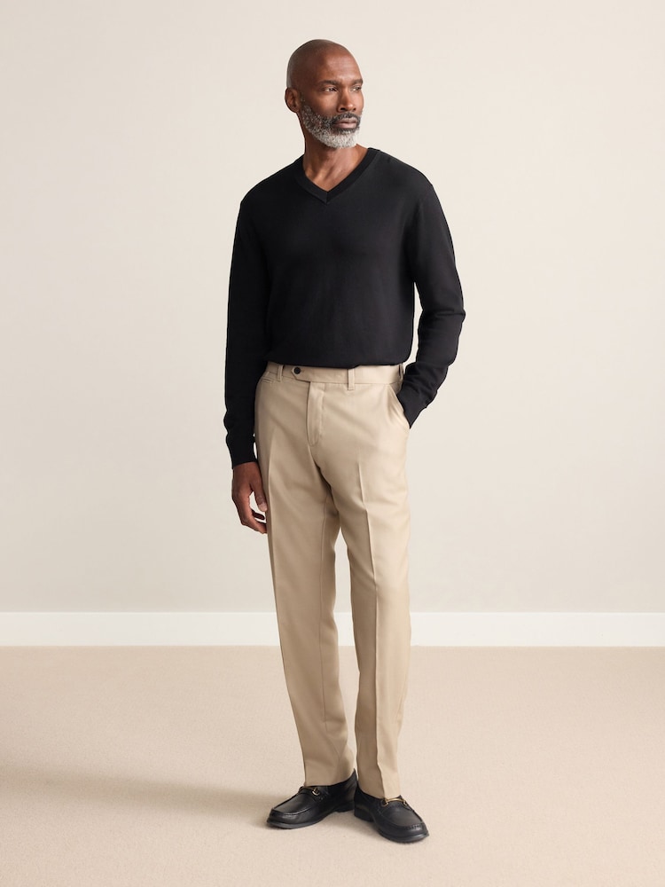 Neutral Slim Fit Signature 100% Wool Trousers With Motion Flex Waistband - Image 2 of 10 Neutral Slim Fit Signature 100% Wool Trousers With Motion Flex Waistband - Image 2 of 10