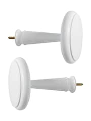 Laura Ashley White 1 Pair of Wood Curtain Holdbacks - Image 2 of 3