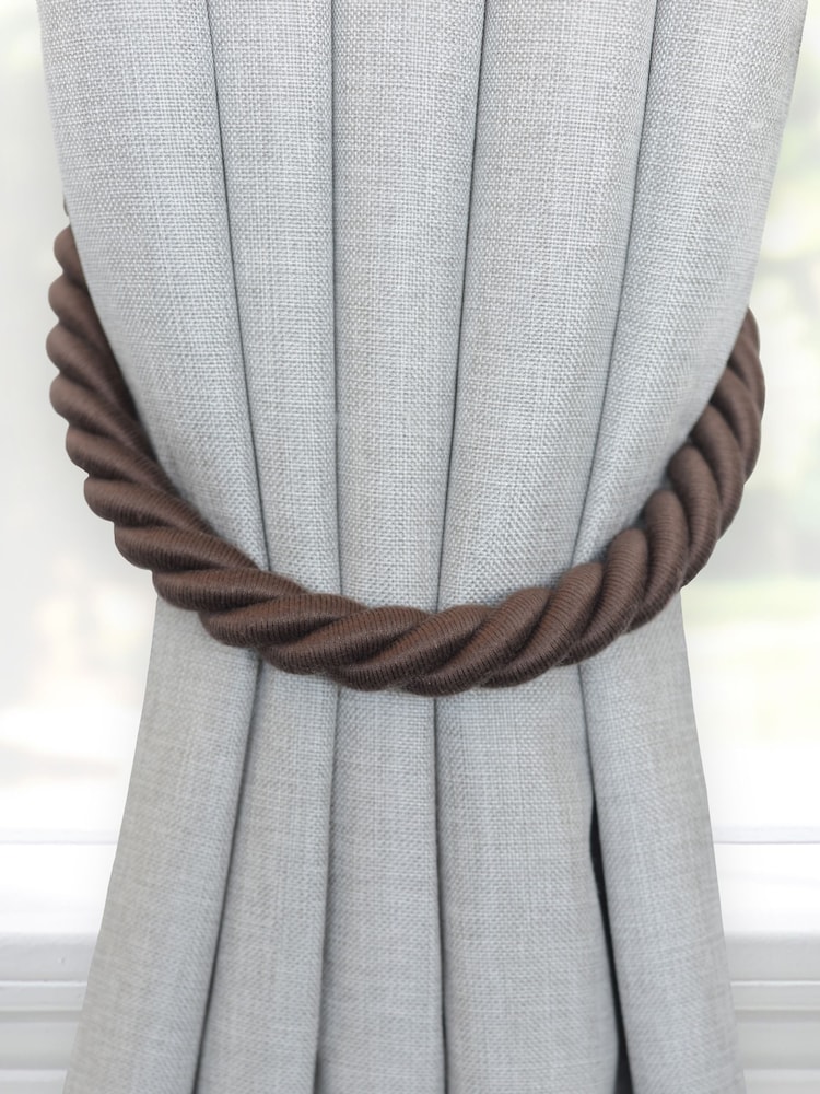 Laura Ashley Brown 1 Pair of Rope Curtain Tiebacks - Image 1 of 3 Laura Ashley Brown 1 Pair of Rope Curtain Tiebacks - Image 1 of 3