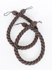 Laura Ashley Brown 1 Pair of Rope Curtain Tiebacks - Image 2 of 3