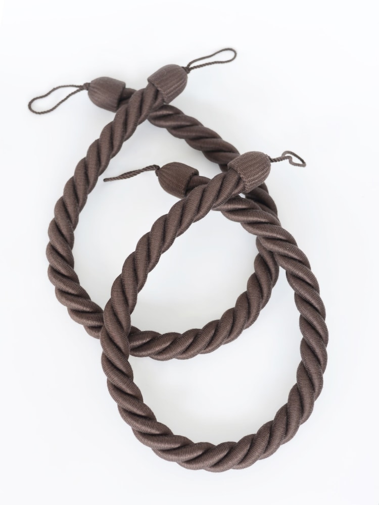 Laura Ashley Brown 1 Pair of Rope Curtain Tiebacks - Image 2 of 3