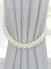 Laura Ashley Cream 1 Pair of Rope Curtain Tiebacks - Image 1 of 3