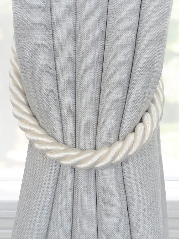Laura Ashley Cream 1 Pair of Rope Curtain Tiebacks - Image 1 of 3