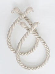 Laura Ashley Cream 1 Pair of Rope Curtain Tiebacks - Image 2 of 3