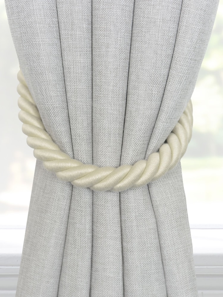 Laura Ashley Cream 1 Pair of Rope Curtain Tiebacks - Image 1 of 3