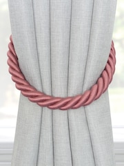 Laura Ashley Pink 1 Pair of Rope Curtain Tiebacks - Image 1 of 3