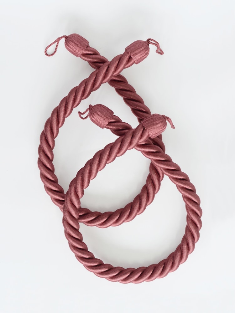 Laura Ashley Pink 1 Pair of Rope Curtain Tiebacks - Image 2 of 3