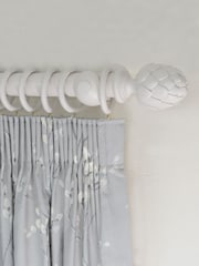 Laura Ashley Grey 40mm Wood Artichoke Curtain Pole - Image 1 of 2