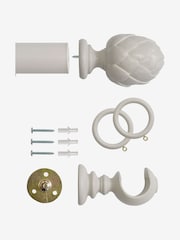 Laura Ashley Grey 40mm Wood Artichoke Curtain Pole - Image 2 of 2