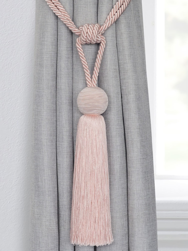 Laura Ashley Pink 1 Pair of Theodora Curtain Tiebacks - Image 1 of 3