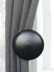 Laura Ashley Black 1 Pair of Wood Curtain Holdbacks - Image 1 of 3