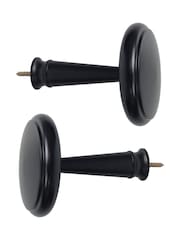 Laura Ashley Black 1 Pair of Wood Curtain Holdbacks - Image 2 of 3