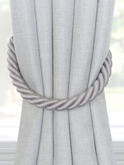 Laura Ashley Silver 1 Pair of Rope Curtain Tiebacks - Image 1 of 3