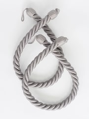 Laura Ashley Silver 1 Pair of Rope Curtain Tiebacks - Image 2 of 3