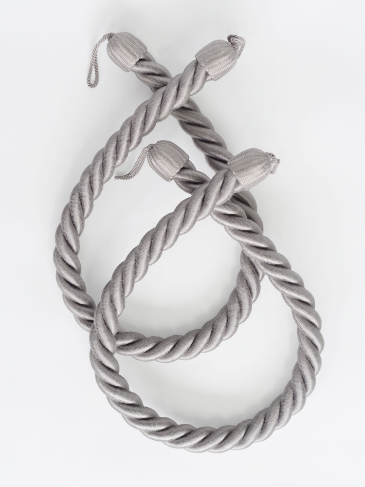 Laura Ashley Silver 1 Pair of Rope Curtain Tiebacks - Image 2 of 3
