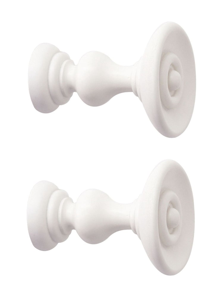 Laura Ashley White 1 Pair Wood Curtain Holdbacks - Image 2 of 2