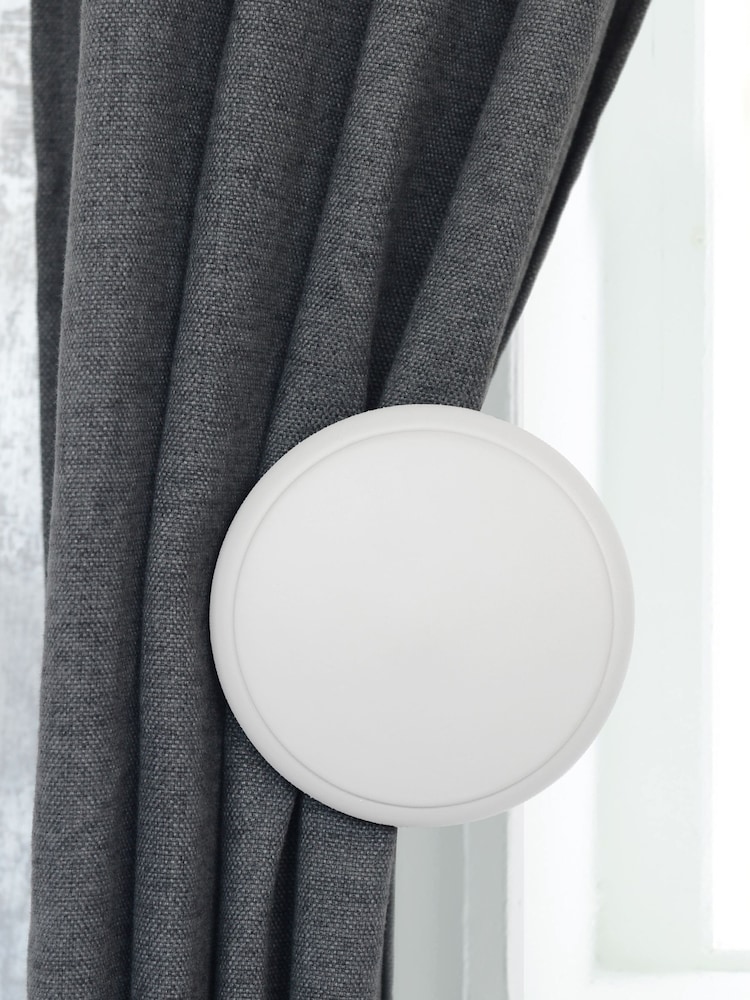 Laura Ashley Grey 1 Pair of Wood Curtain Holdbacks - Image 1 of 3