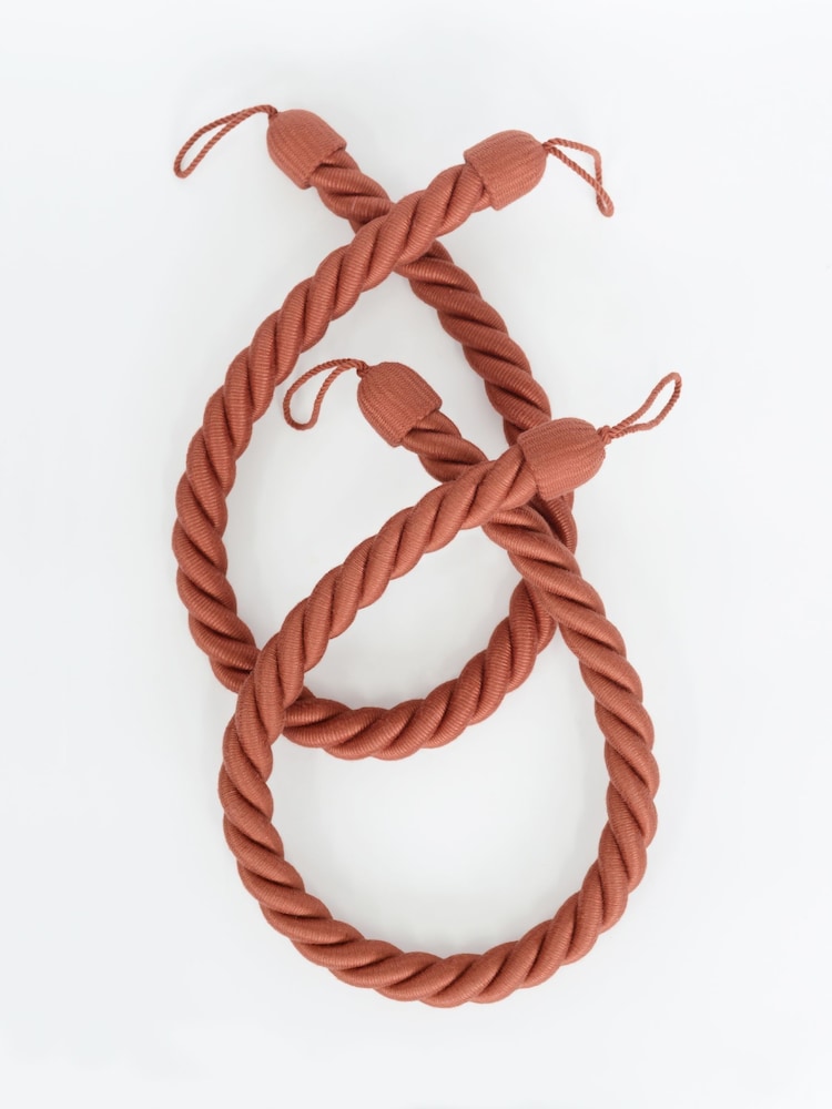 Laura Ashley Orange 1 Pair of Rope Curtain Tiebacks - Image 2 of 3