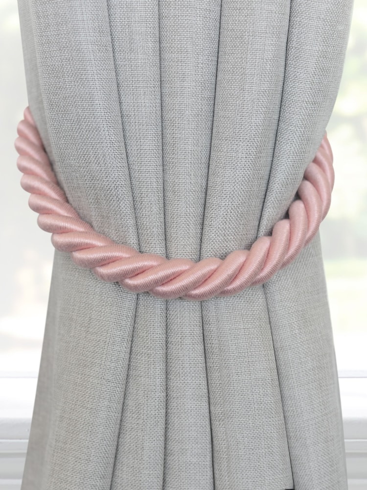 Laura Ashley Blush Pink 1 Pair of Rope Curtain Tiebacks - Image 1 of 3