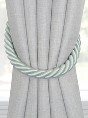 Laura Ashley Green 1 Pair of Rope Curtain Tiebacks - Image 1 of 3