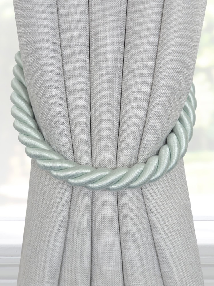 Laura Ashley Green 1 Pair of Rope Curtain Tiebacks - Image 1 of 3