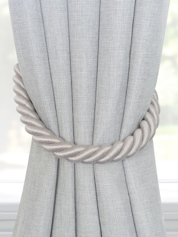 Laura Ashley Grey 1 Pair of Rope Curtain Tiebacks - Image 1 of 3