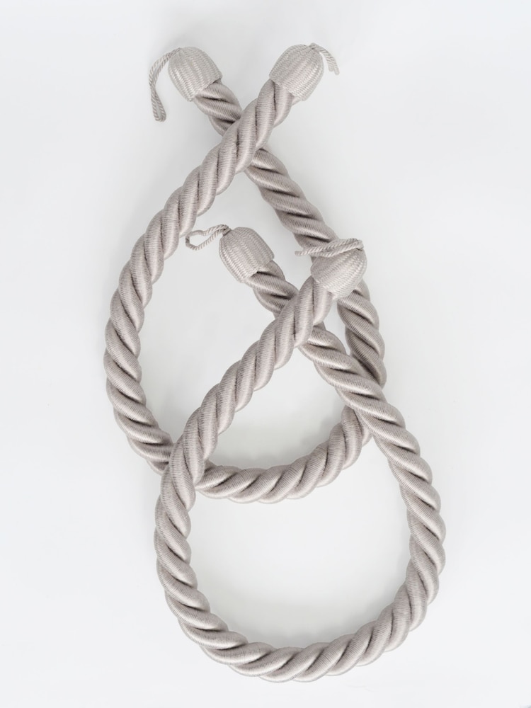 Laura Ashley Grey 1 Pair of Rope Curtain Tiebacks - Image 2 of 3