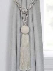 Laura Ashley Grey 1 Pair of Theodora Curtain Tiebacks - Image 1 of 3