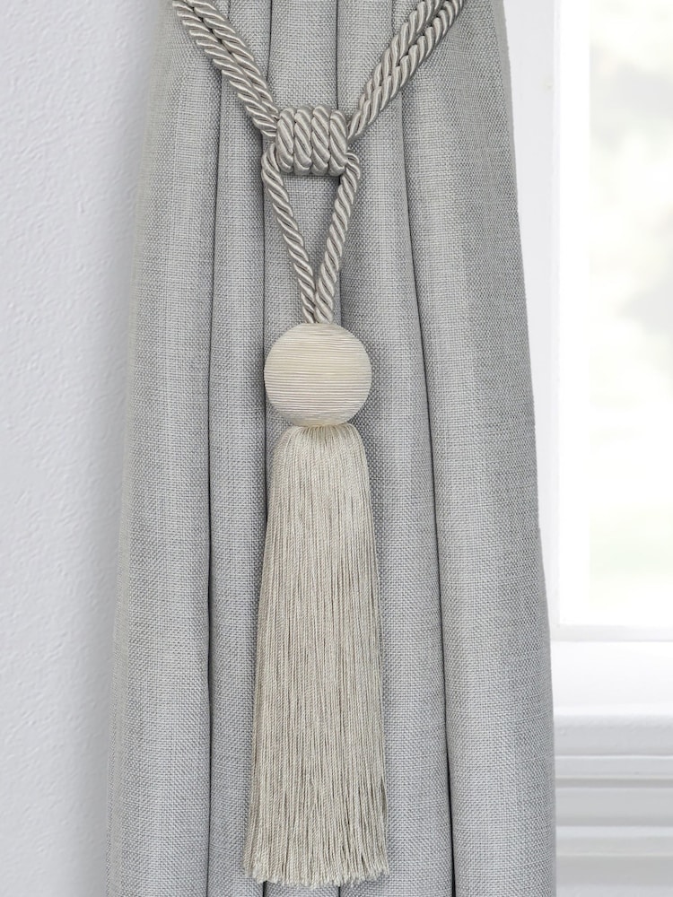 Laura Ashley Grey 1 Pair of Theodora Curtain Tiebacks - Image 1 of 3