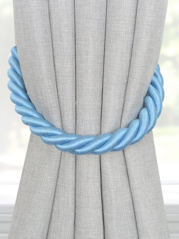 Laura Ashley Blue 1 Pair of Rope Curtain Tiebacks - Image 1 of 3 Laura Ashley Blue 1 Pair of Rope Curtain Tiebacks - Image 1 of 3