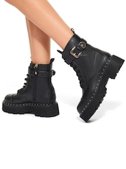 Kg Kurt Geiger Trick Black Lace Up Boots - Image 1 of 5