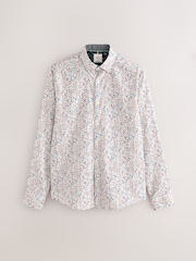 Multicolour Print Regular Fit 100% Cotton Single Cuff Formal Shirt - Image 1 of 3