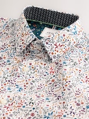 Multicolour Print Regular Fit 100% Cotton Single Cuff Formal Shirt - Image 2 of 3