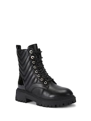 Carvela Ace Lace Up Black Boots - Image 3 of 5