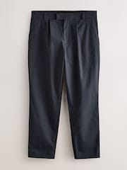 Navy Regular Tapered Fit Smart Cotton Chinos with Elasticated Back and Stretch - Image 12 of 16